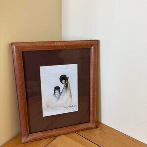 Navajo Mother by DeGrazia Framed Art Print 9.5x11.5" Tucson Arizona N-0530